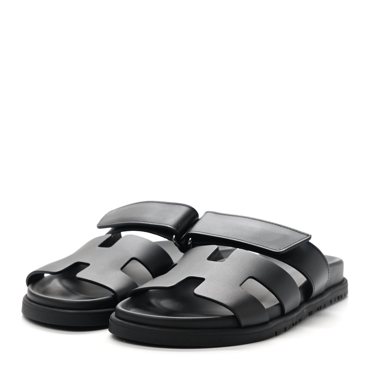 Hermes Calfskin Womens Chypre Sandals 36 Black 3 of 8