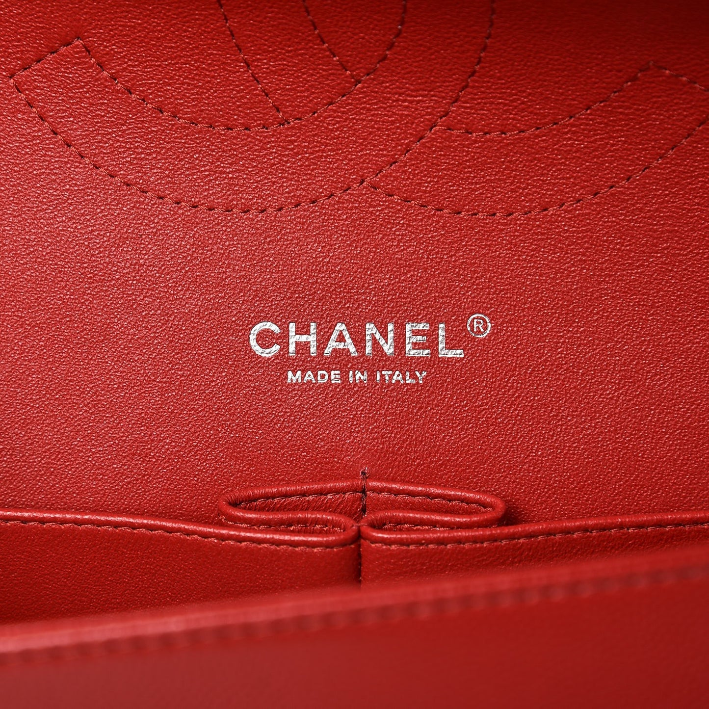 Caviar Chevron Quilted Jumbo Double Flap Dark Red