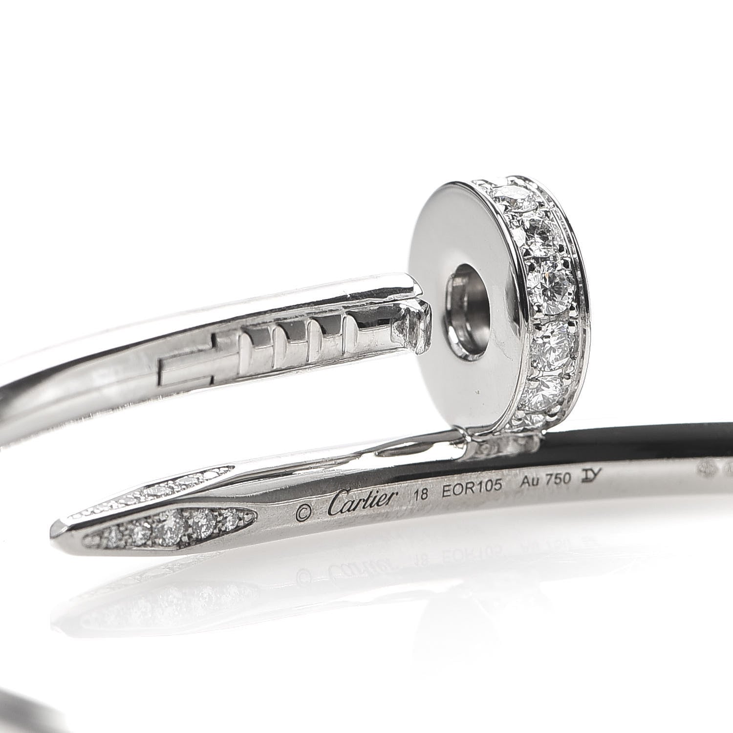Cartier 18K White Gold Diamond Juste Un Clou Bracelet 18 5 of 6