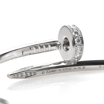 Cartier 18K White Gold Diamond Juste Un Clou Bracelet 18 5 of 6