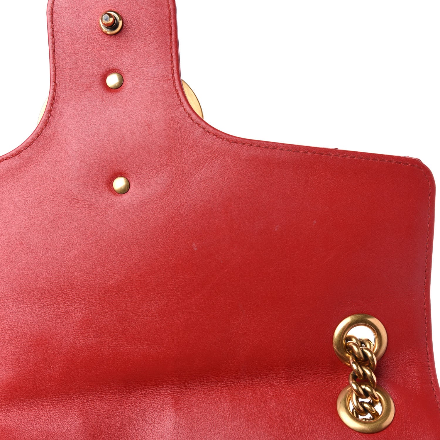 Gucci Calfskin Matelasse Medium GG Marmont Shoulder Bag Hibiscus Red 9 of 13