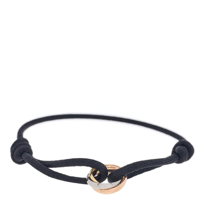 Cartier 18K Pink Yellow White Gold Trinity Adjustable Cord Bracelet Black 1 of 4