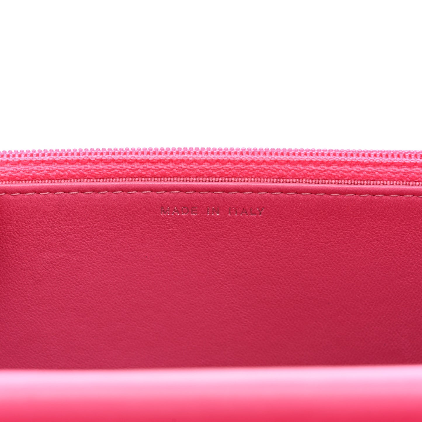 Faded Lambskin Quilted Zephyr Wallet on Chain WOC Dark Pink