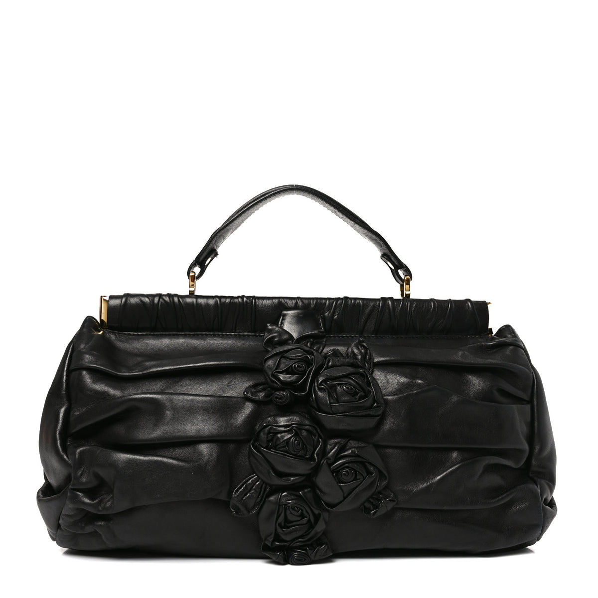 Nappa Jardin Rose Framed Duffel Black