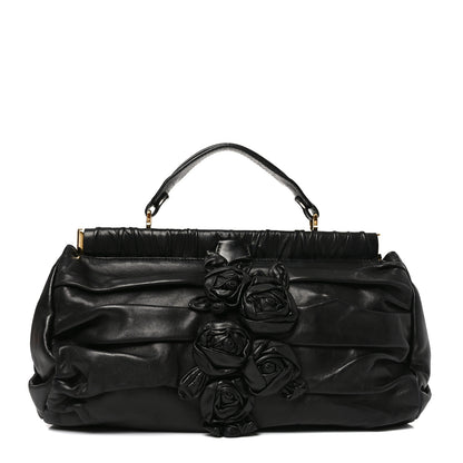 Valentino Garavani Nappa Jardin Rose Framed Duffel Black 1 of 10