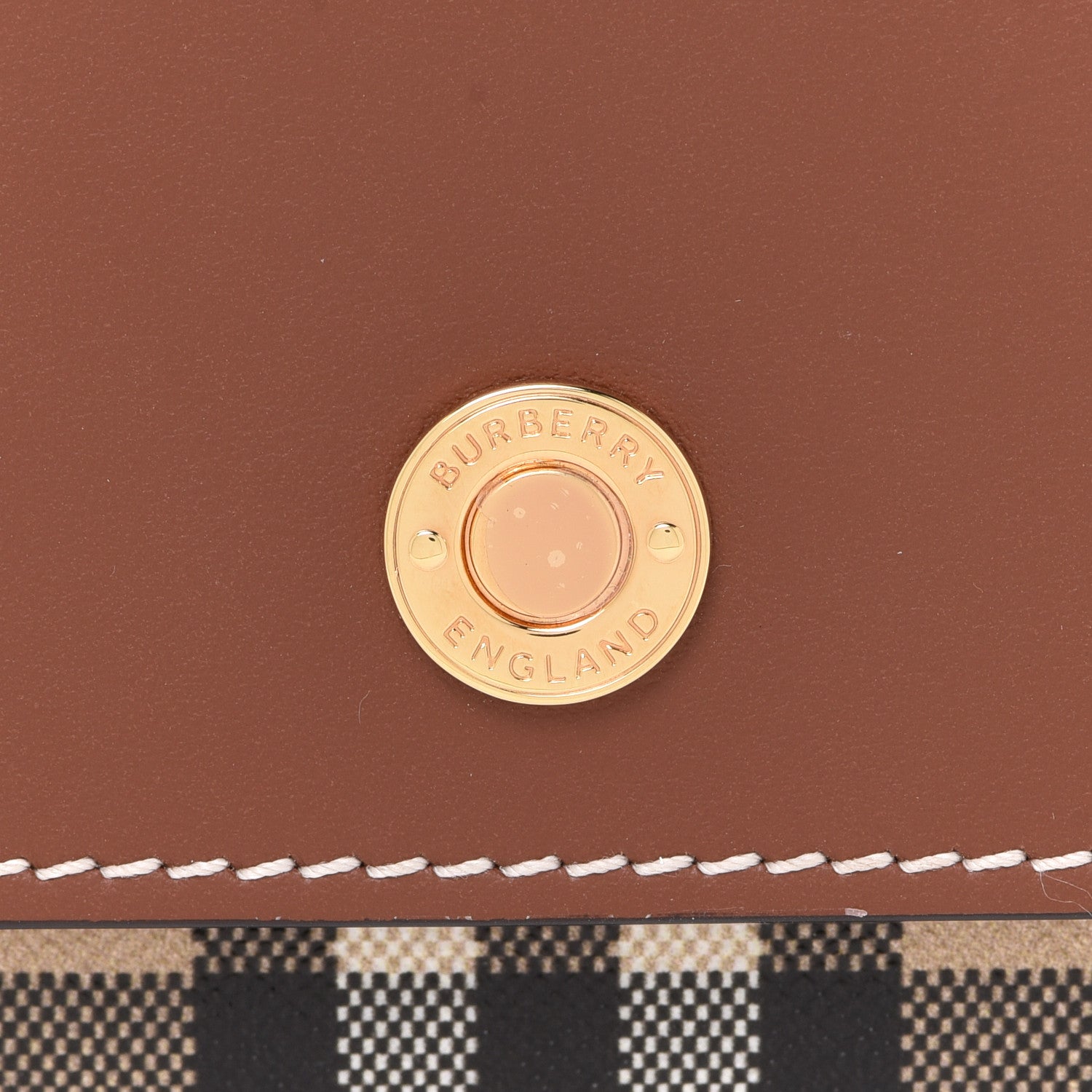 Burberry Vintage Check Grain Calfskin Halton Wallet Tan 9 of 9
