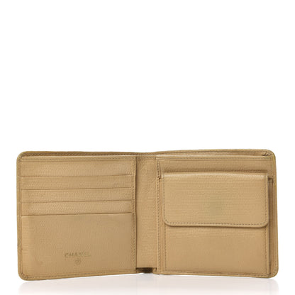Chanel Grained Calfskin CC Button Bi-Fold Wallet Beige 5 of 9