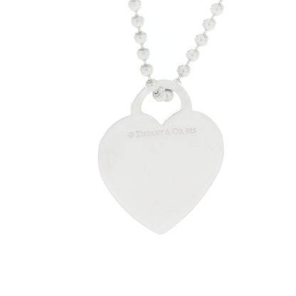 Tiffany Sterling Silver Return To Tiffany Heart Pendant Bead Chain Necklace 6 of 6
