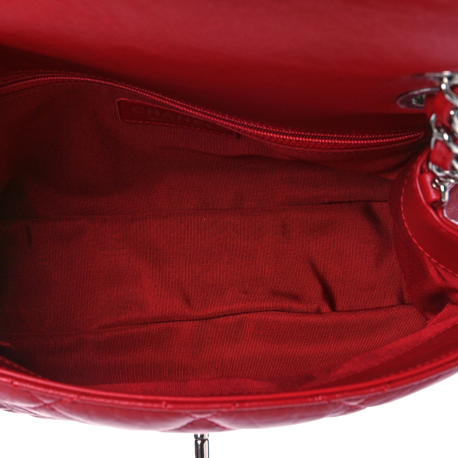 Chanel Crumpled Calfskin Medium Chain All Over Flap Red 5 of 9