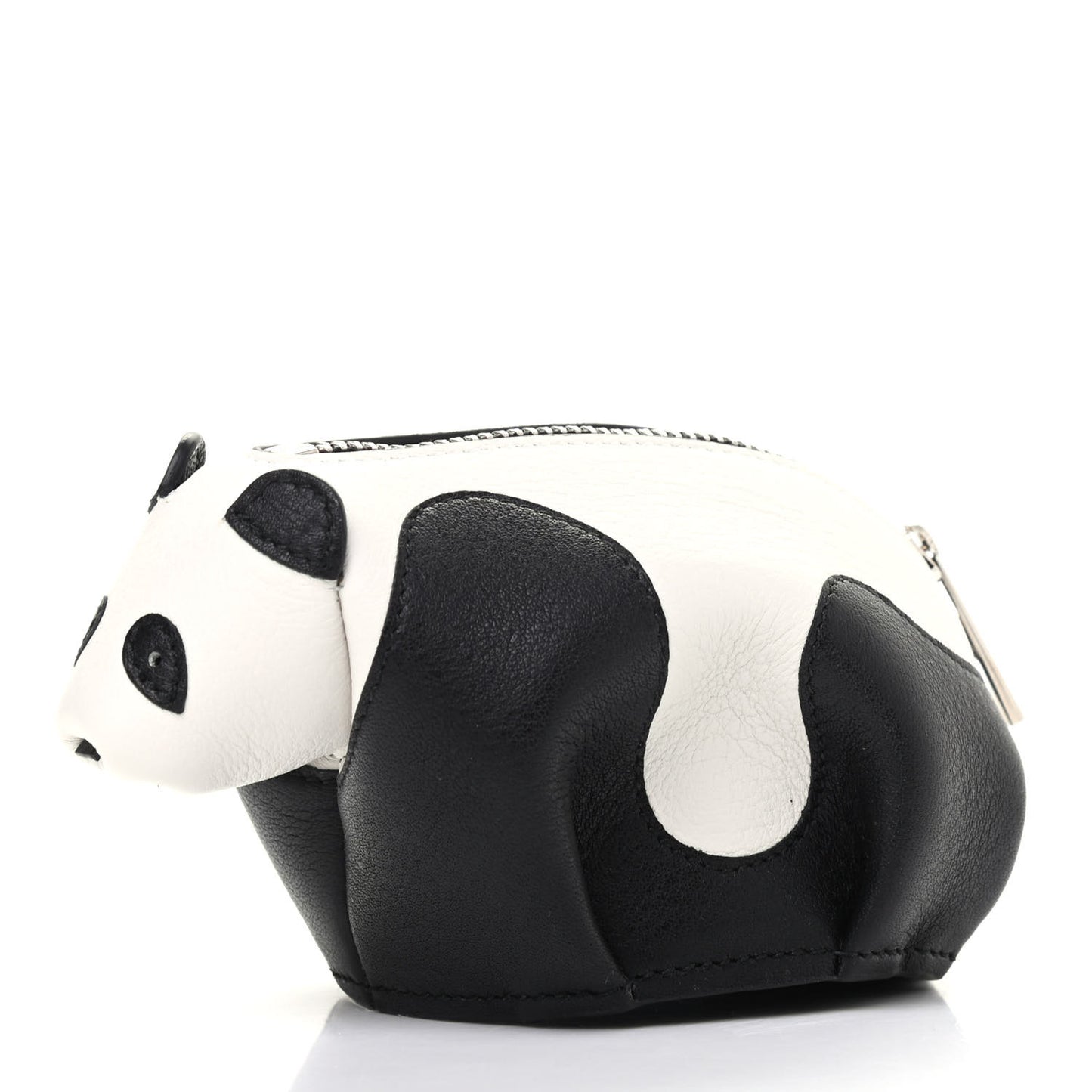 Calfskin Panda Coin Purse Black White