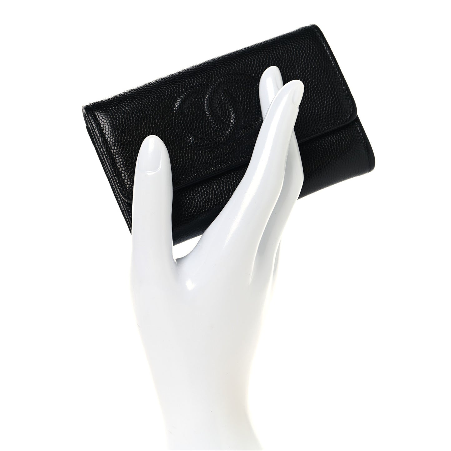 Caviar Timeless CC Flap Card Holder Black Black