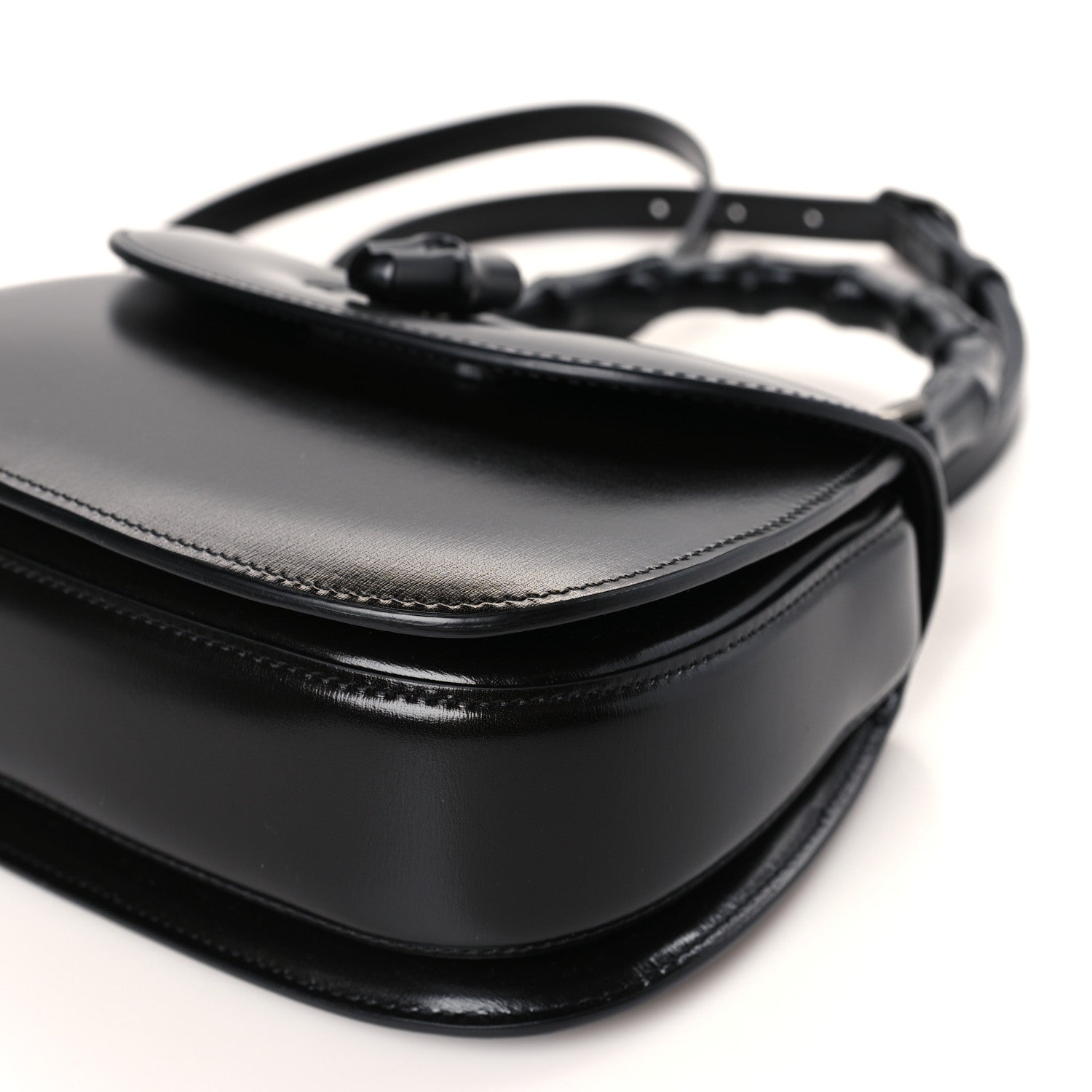 Gucci Boarded Dyana Lux Calfskin Web Monochrome Small Bamboo 1947 Top Handle Bag Black 8 of 9