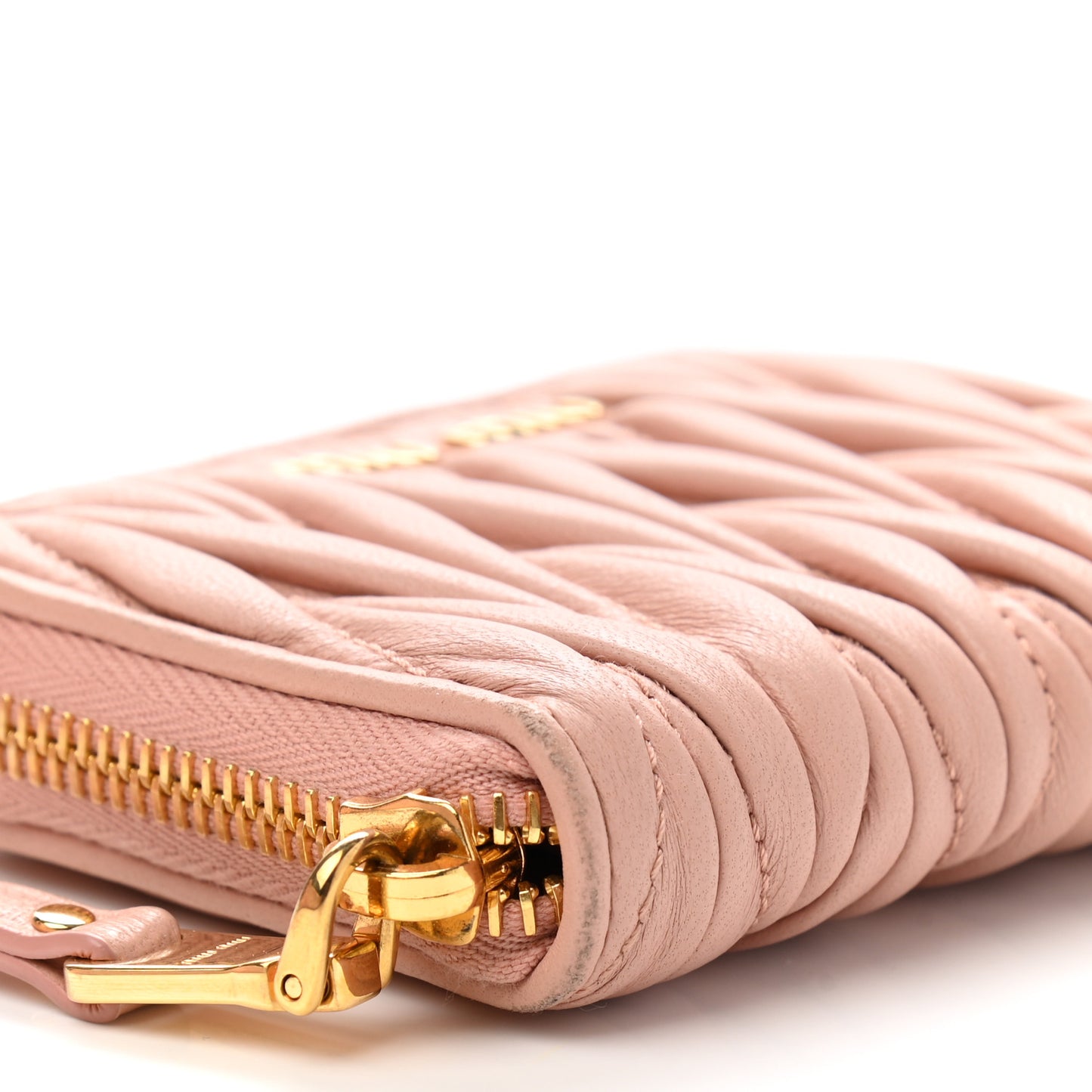 Nappa Matelasse Zip Around Compact Wallet Orchidea