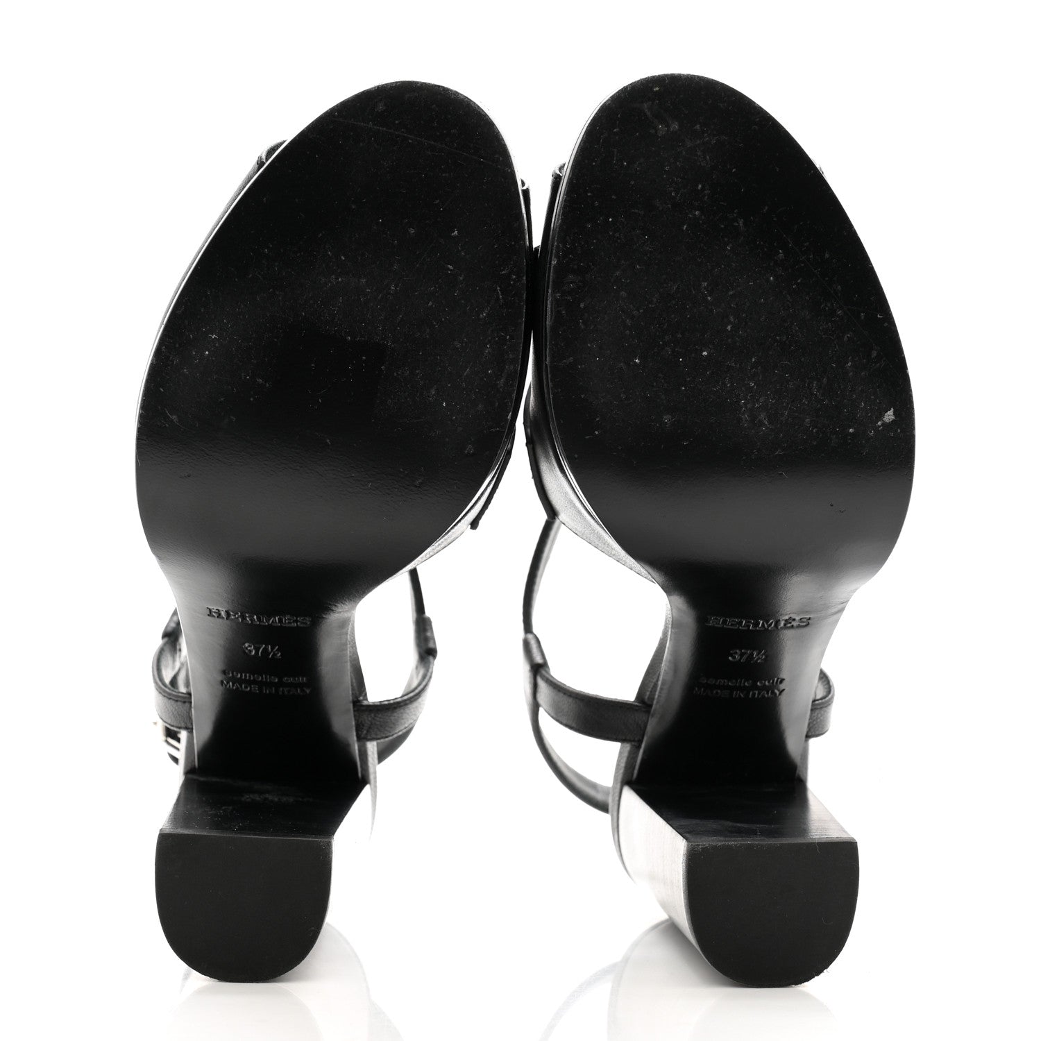 Hermes Goatskin Alesia Sandals 37.5 Black 5 of 11