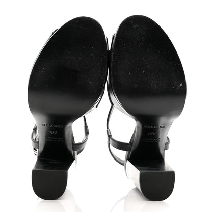 Hermes Goatskin Alesia Sandals 37.5 Black 5 of 11