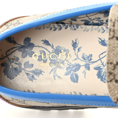 Gucci GG Supreme Monogram Cordovan Lux Womens Harald Horsebit 25mm Platform Loafers 40 Beige Sugar Pink Crop Shine Purple Marine 7 of 9