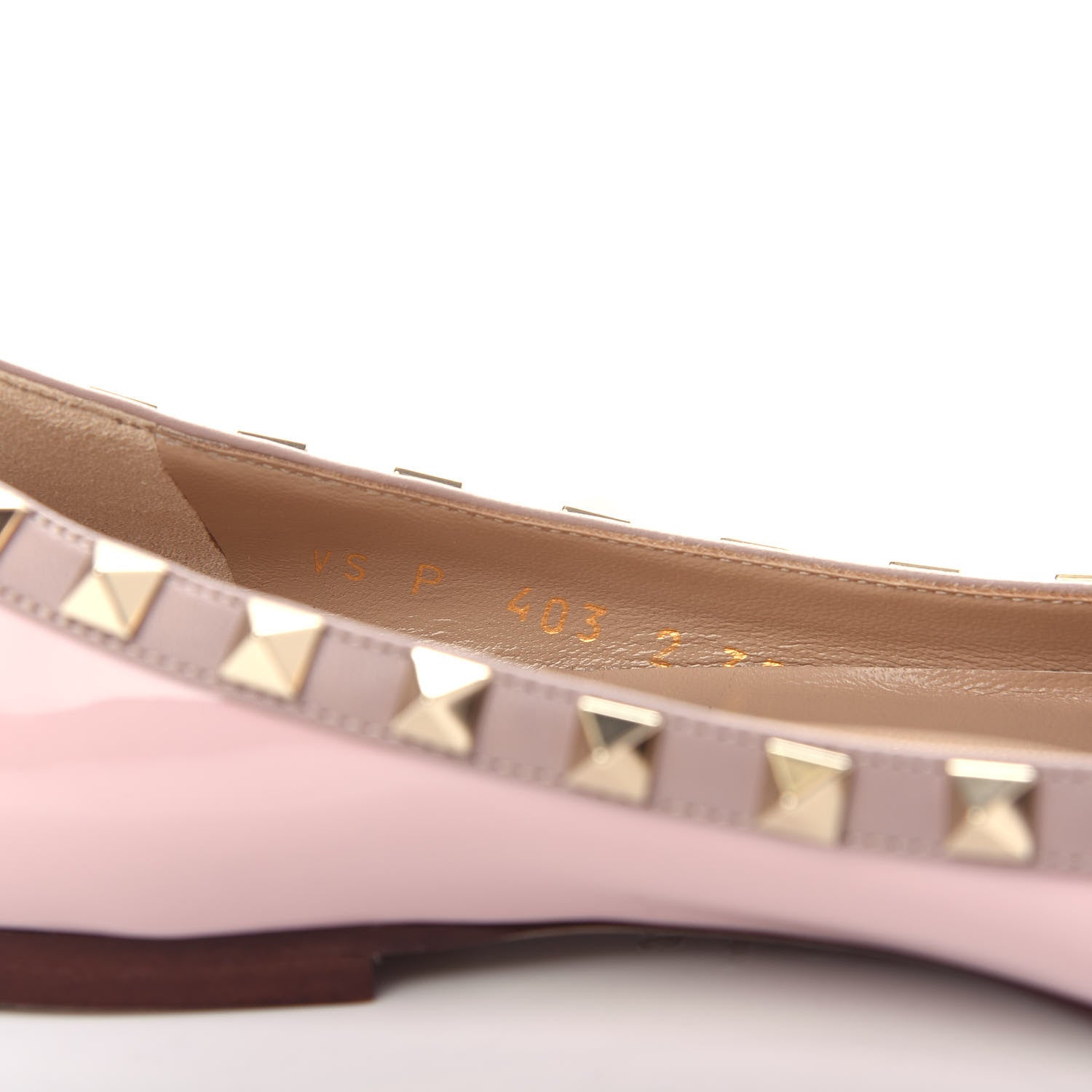 Valentino Garavani Patent Rockstud Ballerina Flats 35.5 Water Rose Poudre 10 of 11