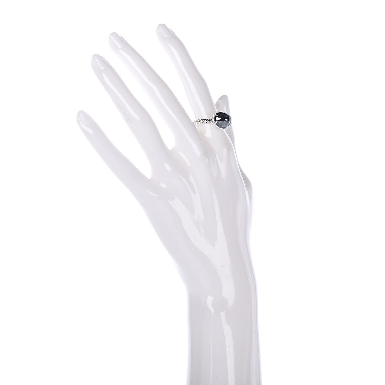 David Yurman Sterling Silver Hematite 10mm Chatelaine Ring 52 6 2 of 6