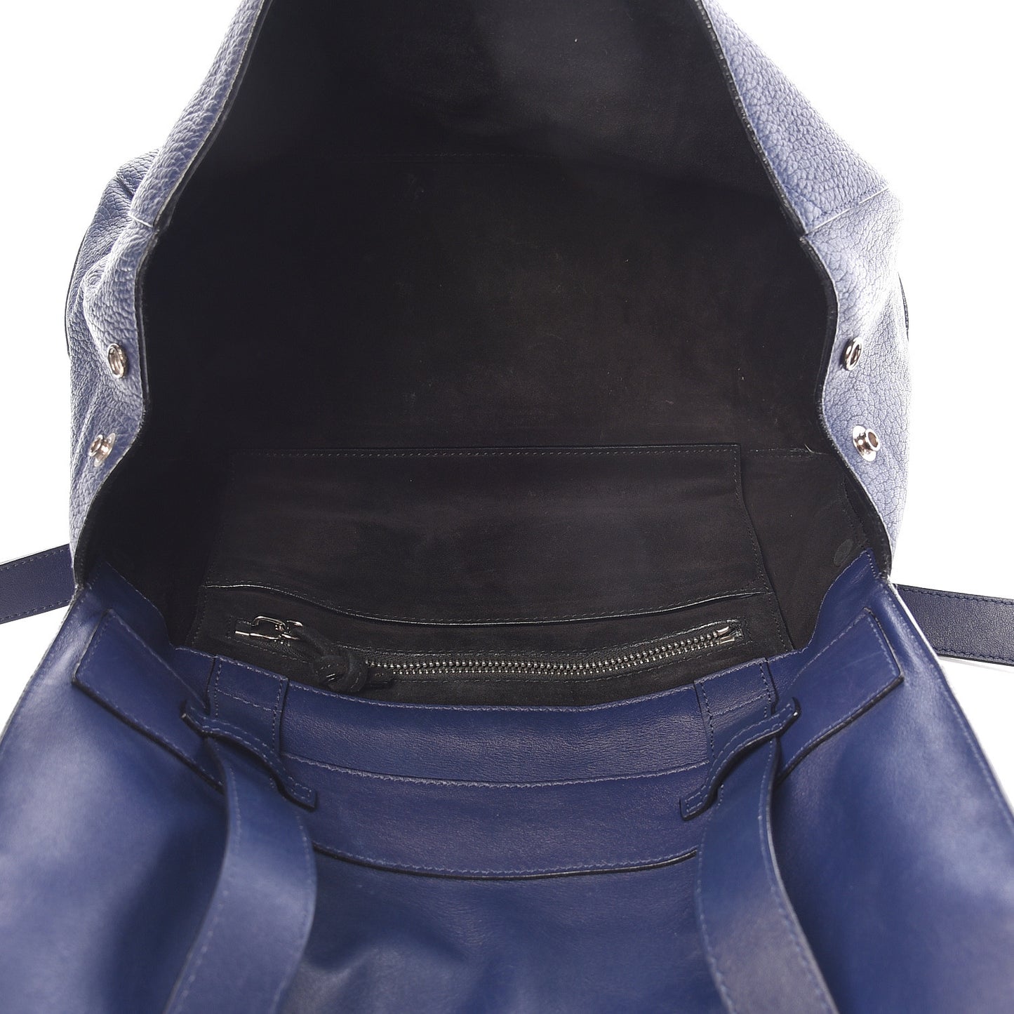 Pebbled Calfskin Double Sided PS Courier Bag Indigo