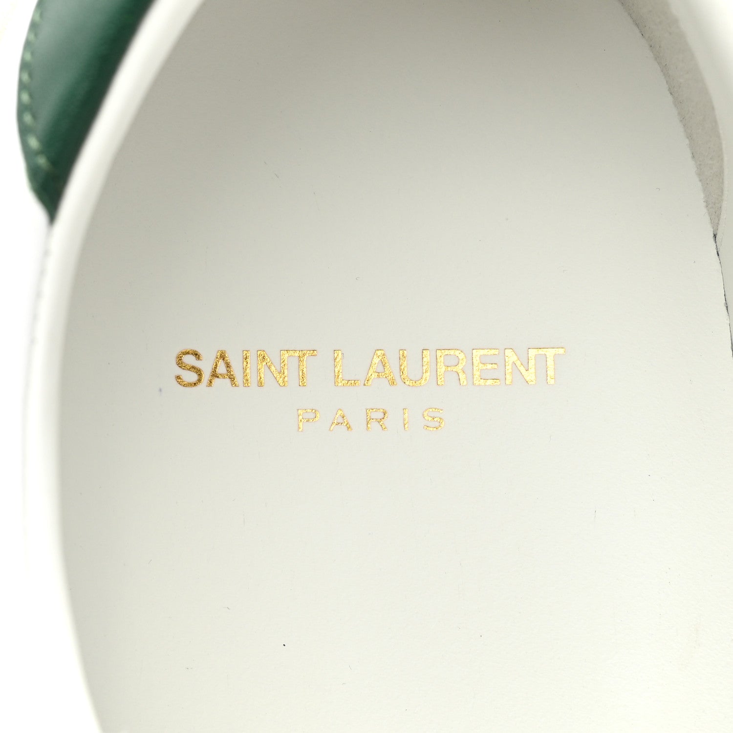 Saint Laurent Calfskin Embroidered Mens Court Classic Sneakers 44 White Dark Basil 8 of 10