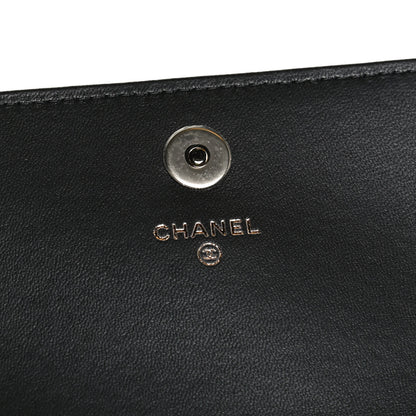 Chanel Lambskin Crochet Quilted Flap Phone Holder Black 6 of 12
