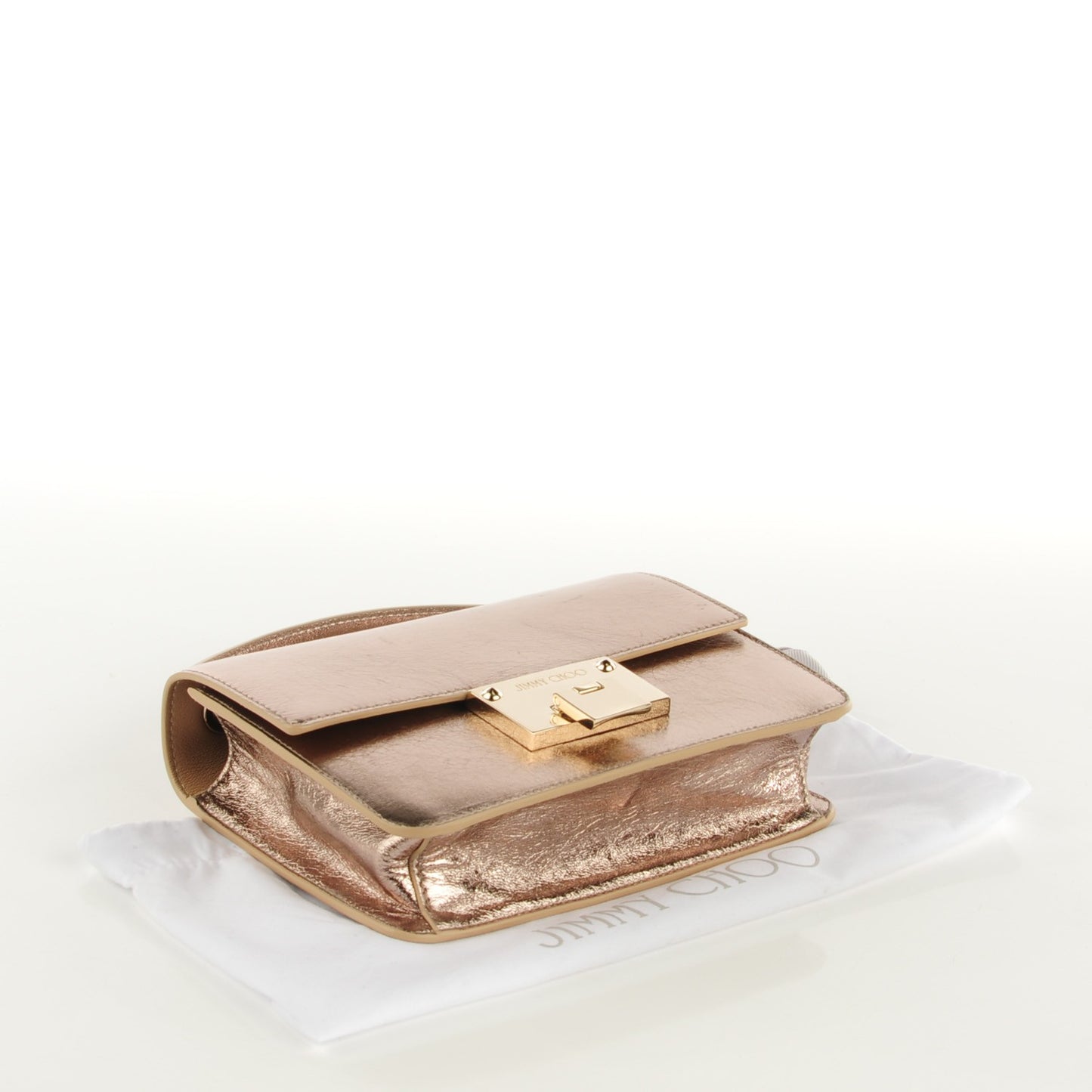 Metallic Calfskin Rebel Crossbody Nude