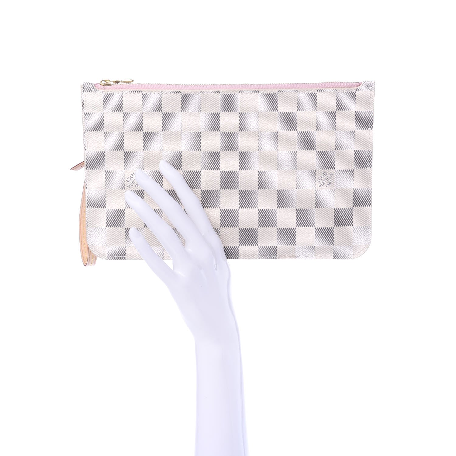 Louis Vuitton Damier Azur Neverfull MM GM Pochette Rose Ballerine 2 of 7
