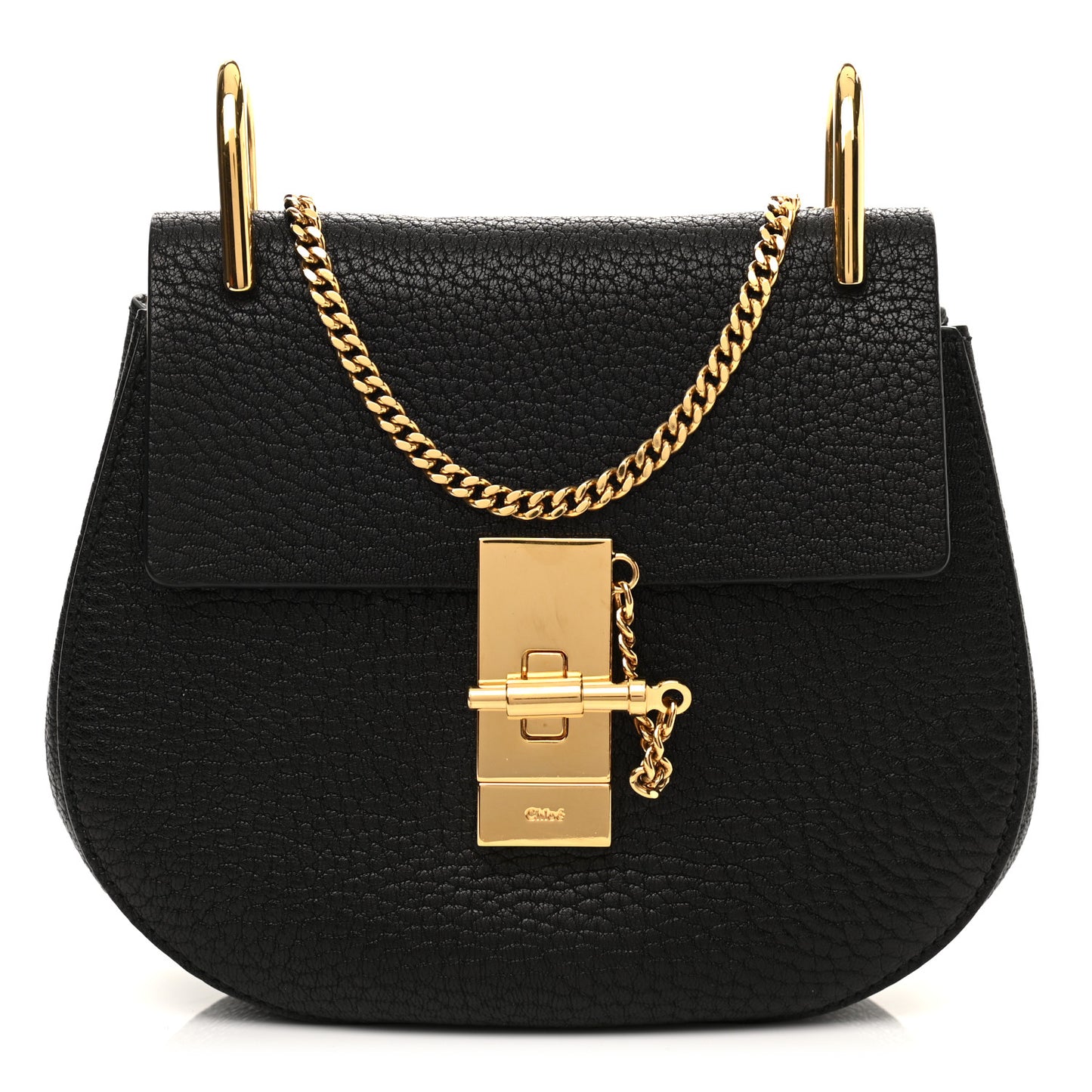 Grained Lambskin Mini Drew Shoulder Bag Black