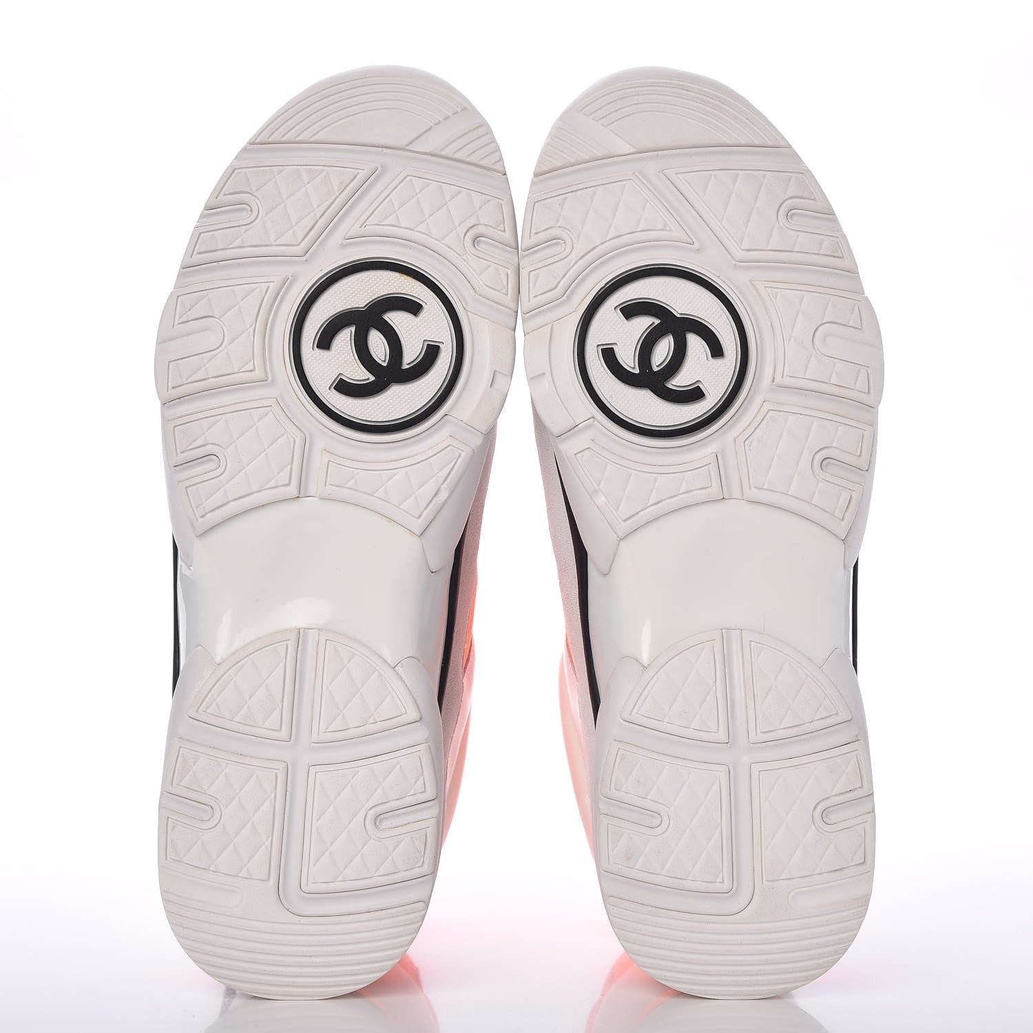 Chanel Suede Calfskin Lambskin Neoprene High Top CC Sneakers 39 White Fluo Orange 6 of 9