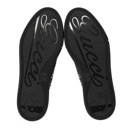 Gucci GG Monogram Calfskin Womens Low Top Sneakers 37 Piombo Black 5 of 7
