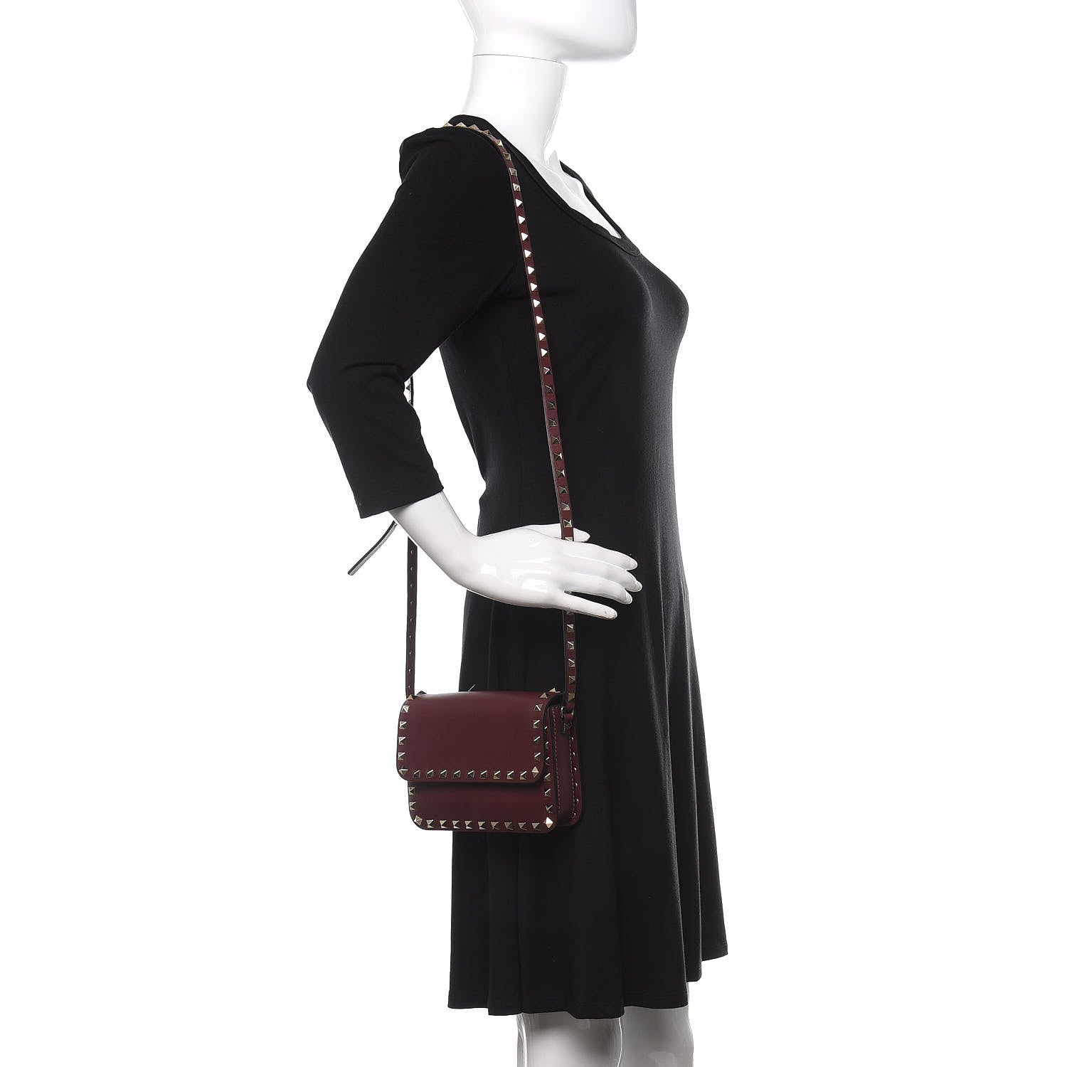 Valentino Garavani Vitello Rockstud Flap Crossbody Bag Rubin 2 of 12