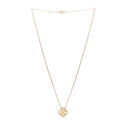 Van Cleef & Arpels 18K Yellow Gold Guilloche Vintage Alhambra Pendant Necklace 3 of 6