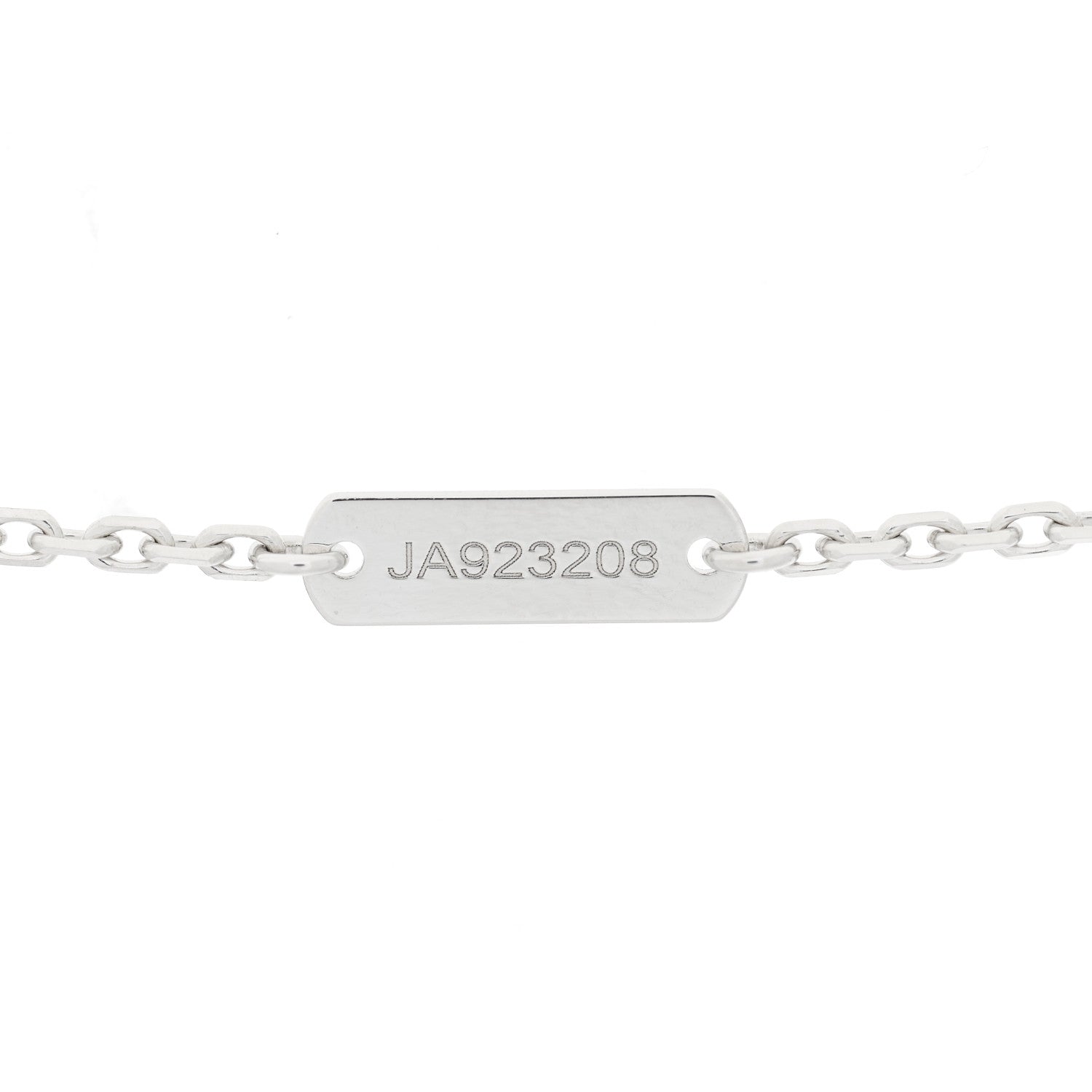 Van Cleef & Arpels 18K White Gold Diamond Guilloche Vintage Alhambra Pendant Necklace 7 of 8