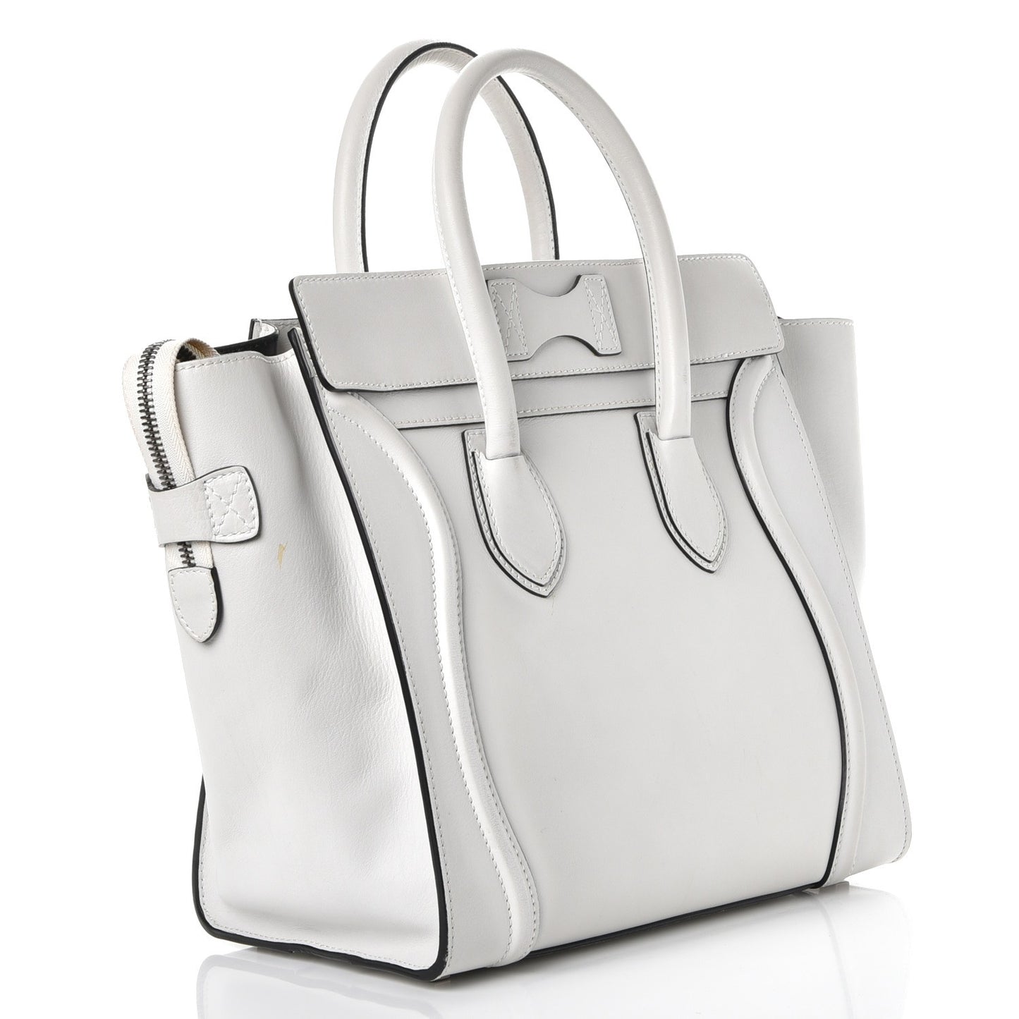 Smooth Calfskin Mini Luggage White