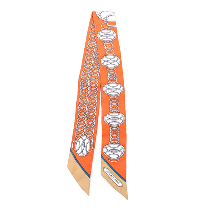 Hermes Silk Lift Profile Twilly Potiron Beige Gris 2 of 4