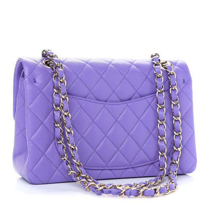 Chanel Caviar Quilted Small Double Flap Purple 3 of 9