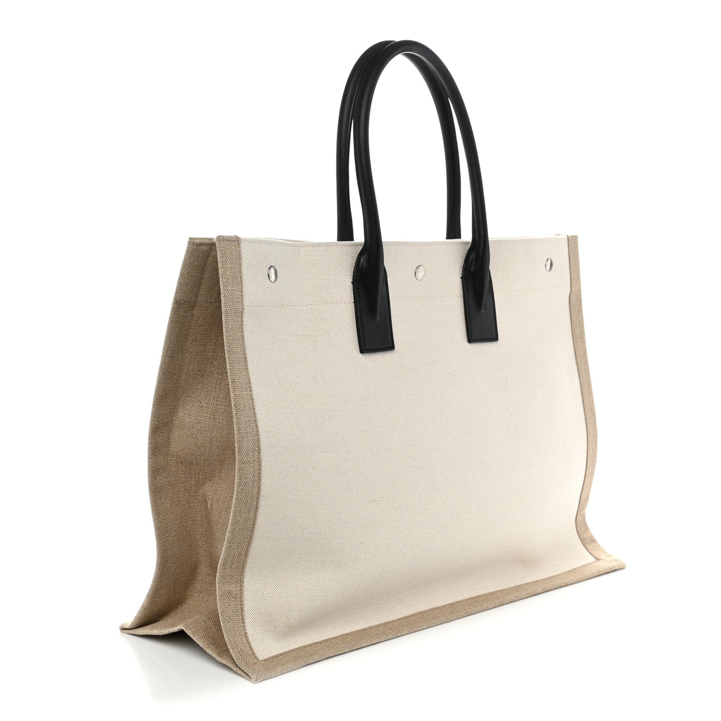 Linen Calfskin Rive Gauche Tote Greggio Natural