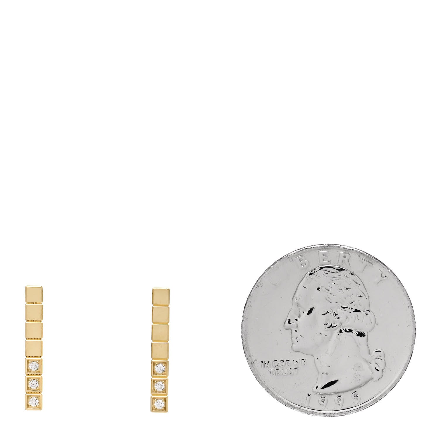 Chopard 18K Yellow Gold Diamond Ice Cube Pure Earrings 2 of 4