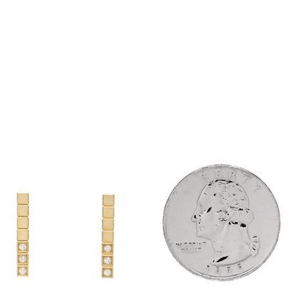 Chopard 18K Yellow Gold Diamond Ice Cube Pure Earrings 2 of 4