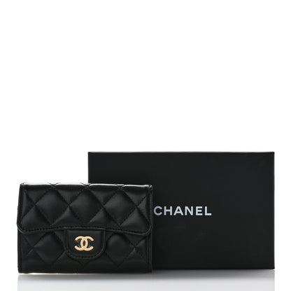 Chanel Lambskin Quilted Flap Card Holder Wallet Black 9 of 9