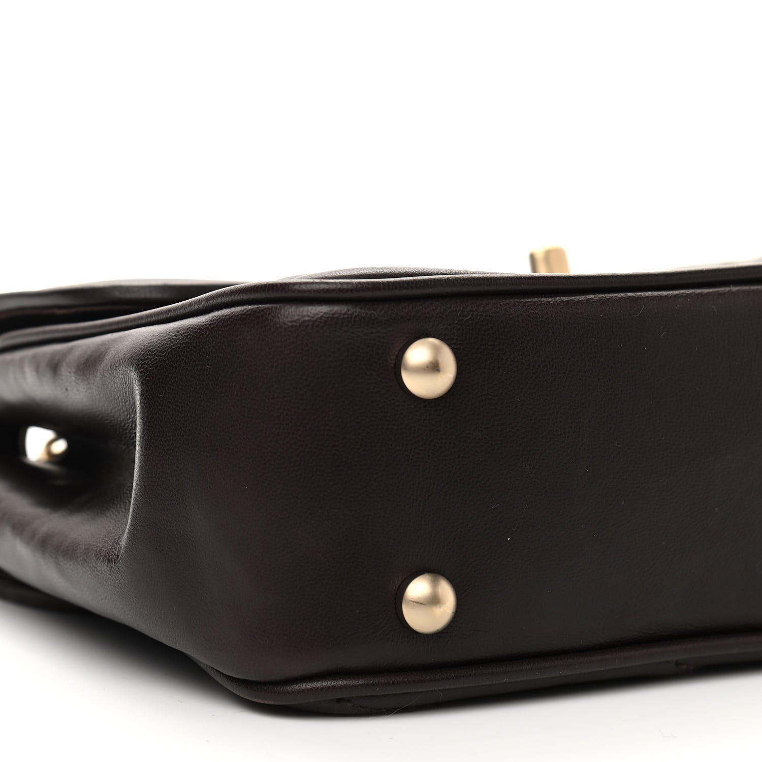 Chanel Lambskin Chevron Quilted Medium Single Flap Bag Dark Brown 9 of 10