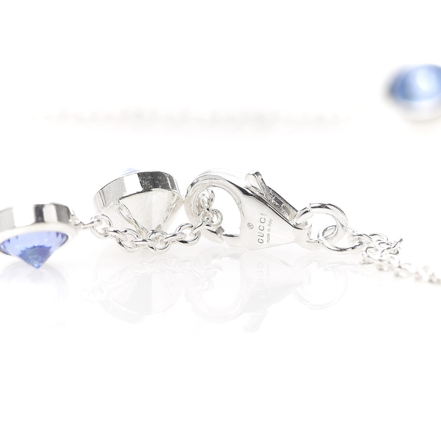 Sterling Silver Blue Zirconia Blind For Love Pendant Necklace