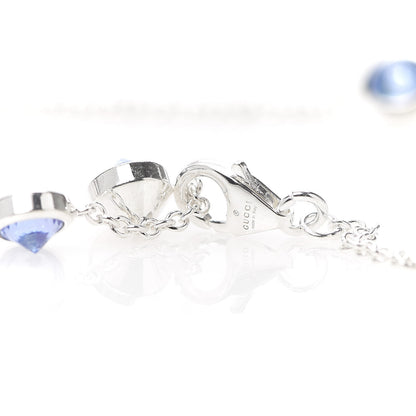 Gucci Sterling Silver Blue Zirconia Blind For Love Pendant Necklace 4 of 5