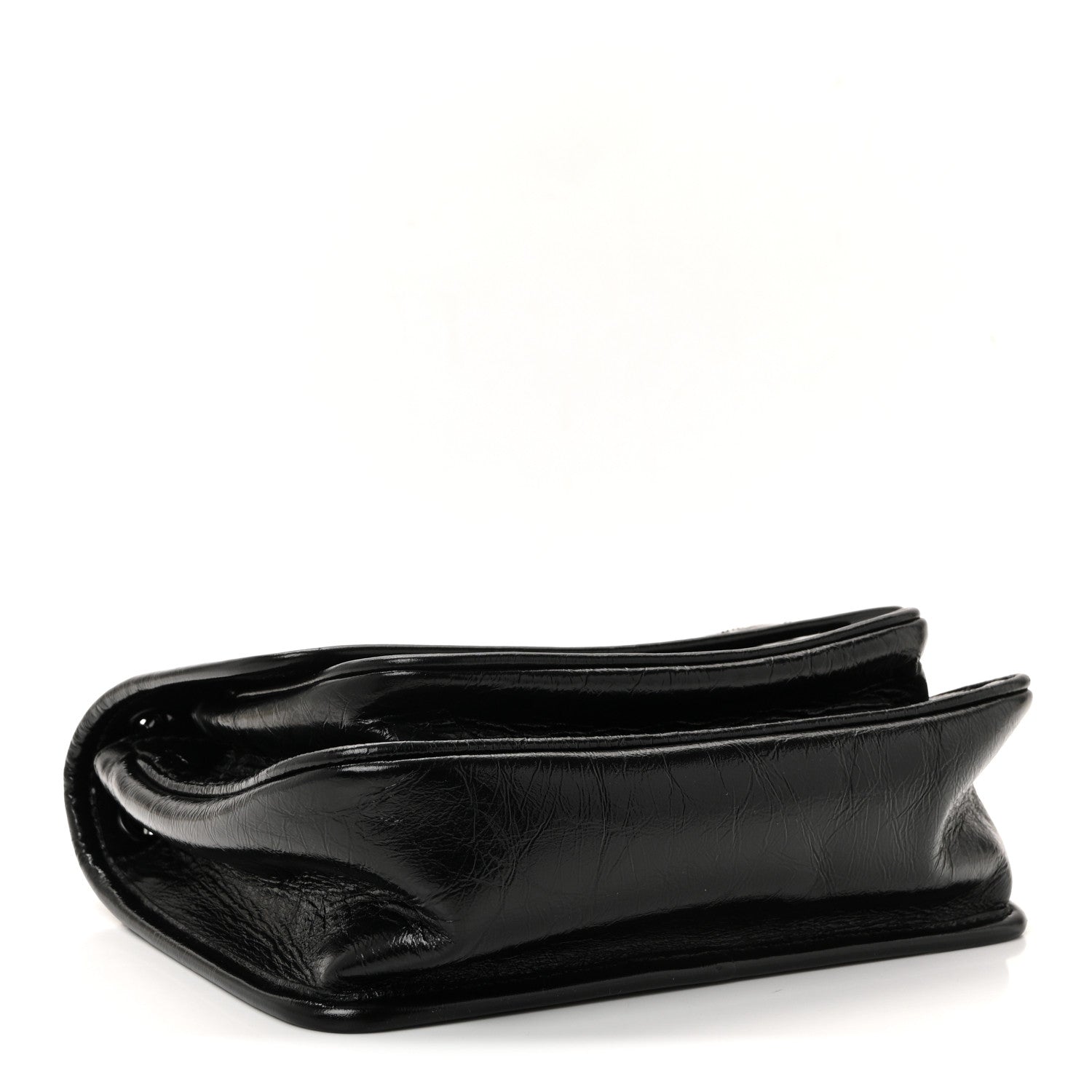 Saint Laurent Crinkled Calfskin Matelasse Monogram Baby Niki Chain Satchel Black 6 of 19