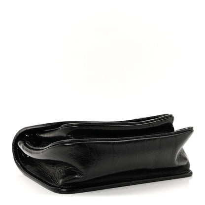 Saint Laurent Crinkled Calfskin Matelasse Monogram Baby Niki Chain Satchel Black 6 of 19