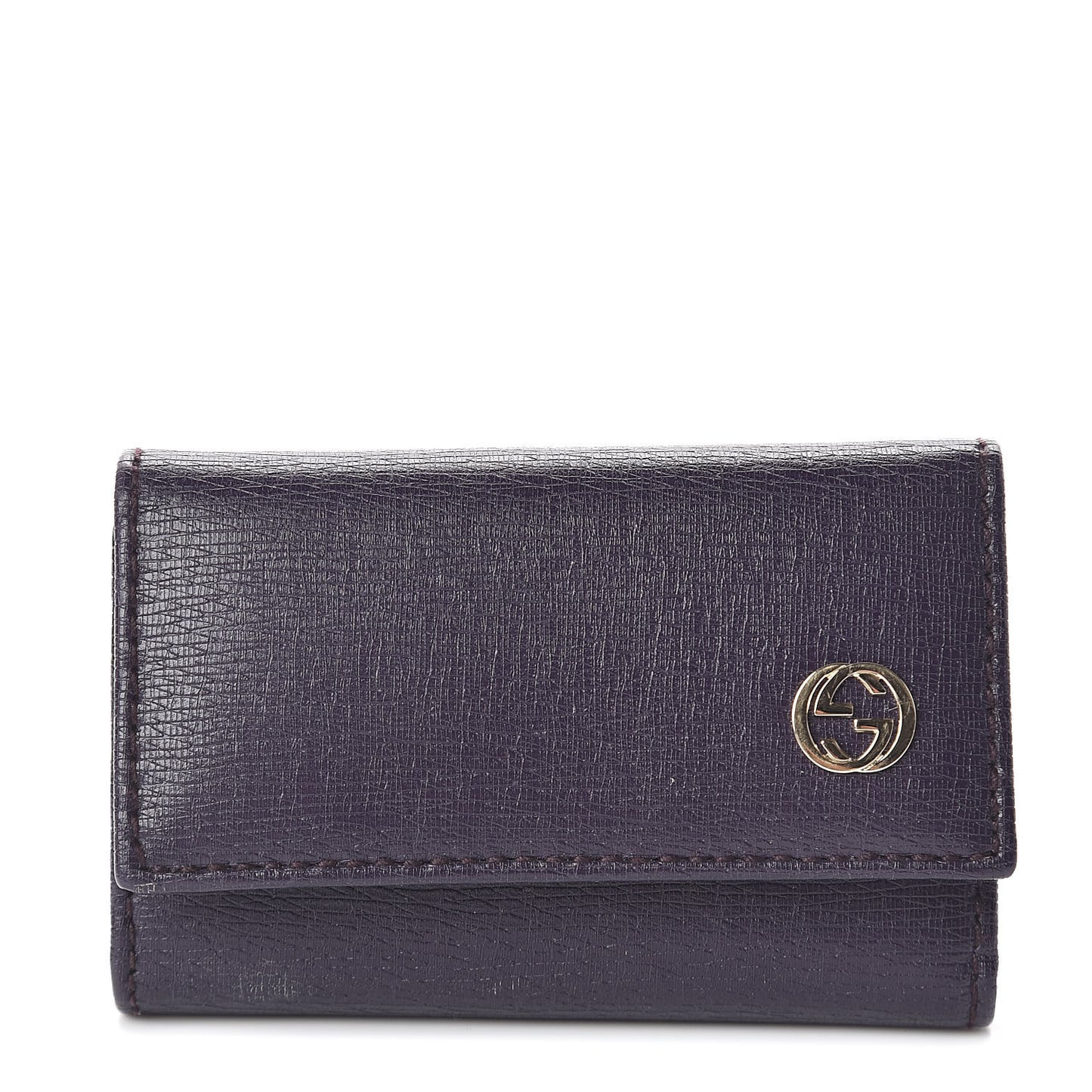 Calfskin Interlocking G 6 Key Holder Purple