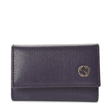Gucci Calfskin Interlocking G 6 Key Holder Purple 1 of 7