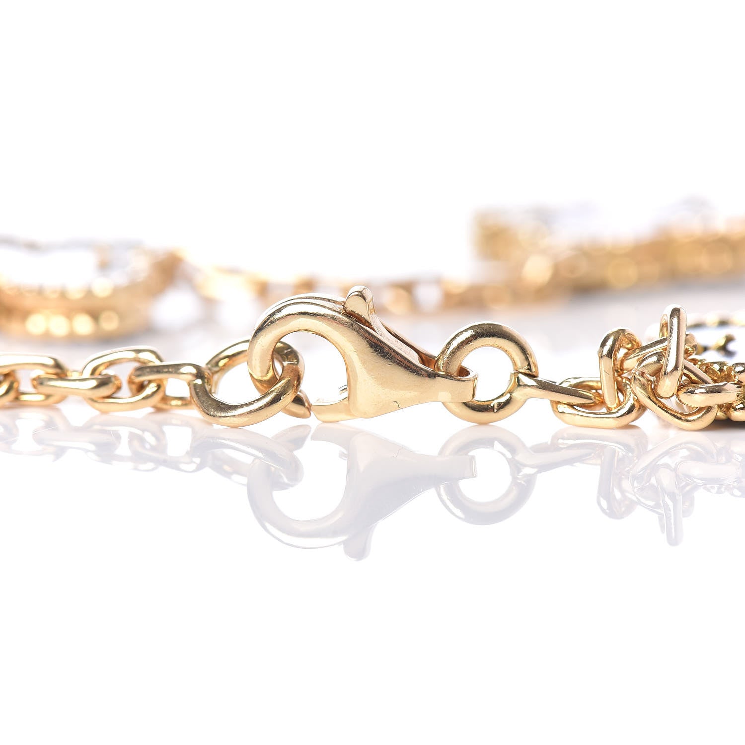 Van Cleef & Arpels 18K Yellow Gold Gray Mother of Pearl 5 Motifs Vintage Alhambra Bracelet 4 of 7