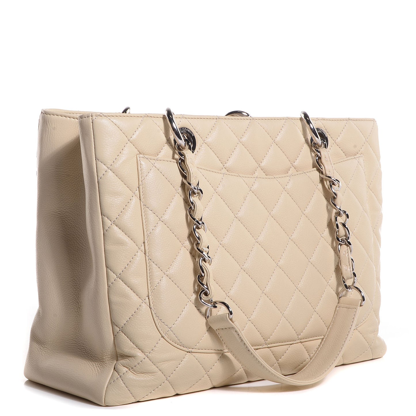 Caviar Quilted Grand Shopping Tote GST Beige Clair
