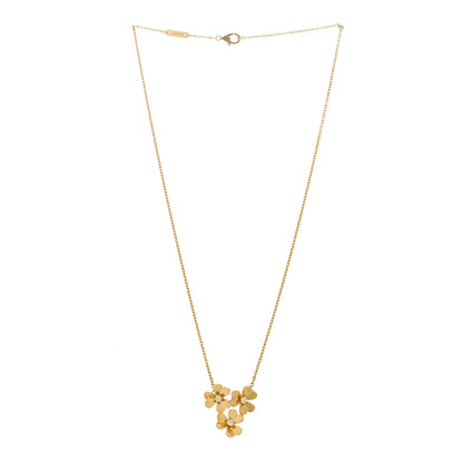 Van Cleef & Arpels 18K Yellow Gold Diamond Mini Frivole 3 Flowers Pendant Necklace 3 of 5